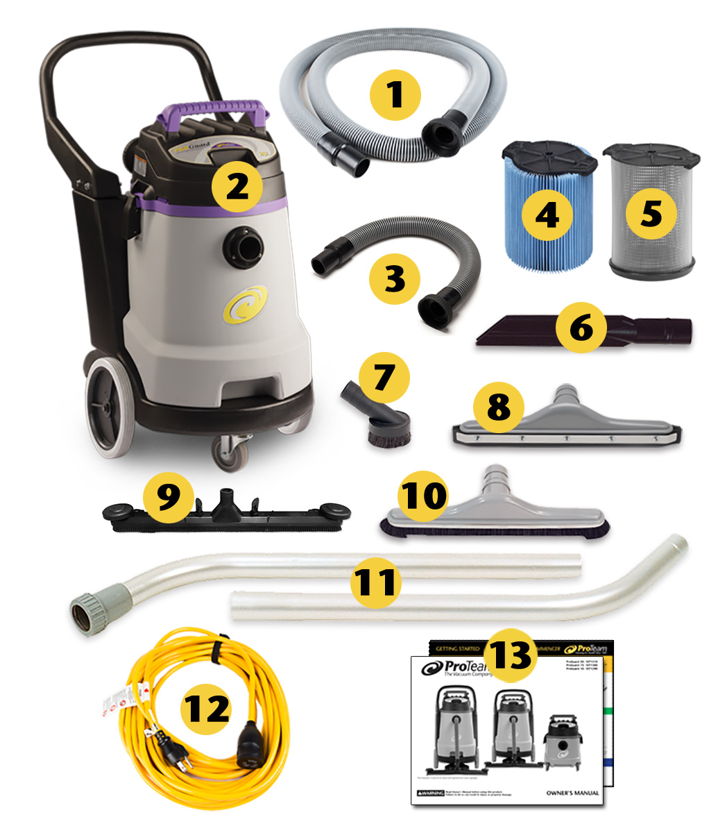 ProTeam ProGuard 20 Commercial Wet Dry Vacuum Cleaners, PG20